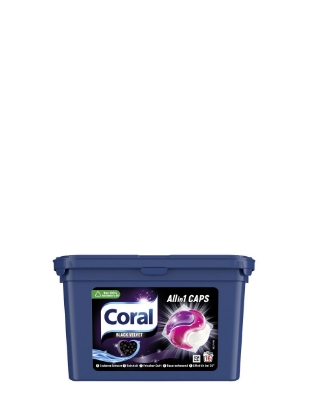 Poza cu Coral Black Velvet All-in-1, detergent capsule pentru rufe negre, 16 spalari, 339 g