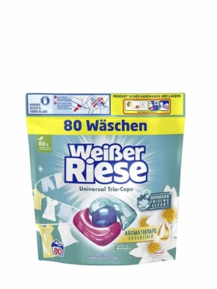 Poza cu Weißer Riese Lotus Trio, detergent capsule universal pentru rufe, 80 spalari, 960 g