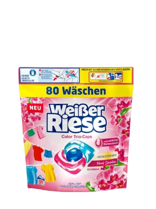 Poza cu Weißer Riese Orchid Trio, detergent capsule pentru rufe colorate, 80 spalari, 960 g